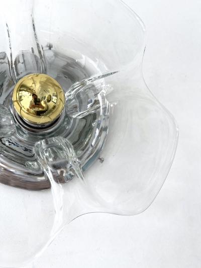 Pair of Glass and Metal Flower Sconces Italy 1970s