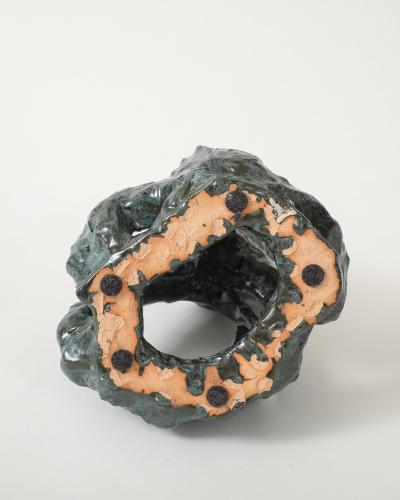 Pair of Glazed Ceramic Candlesticks