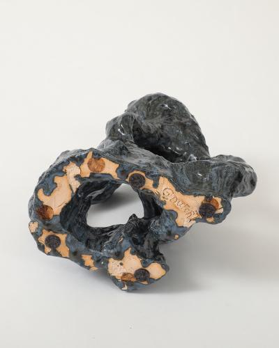 Pair of Glazed Ceramic Candlesticks