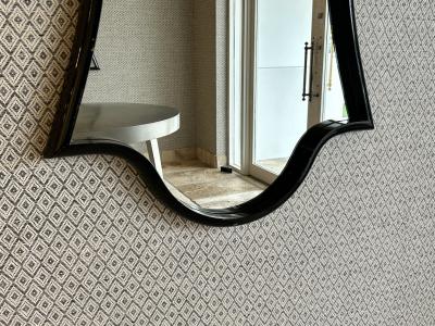 Pair of Gloss Lacquered Wood Wall Mirrors