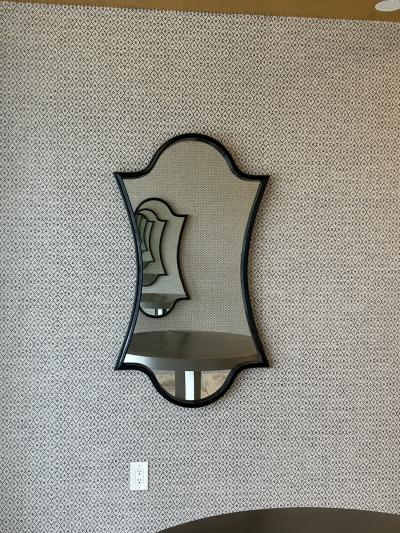 Pair of Gloss Lacquered Wood Wall Mirrors