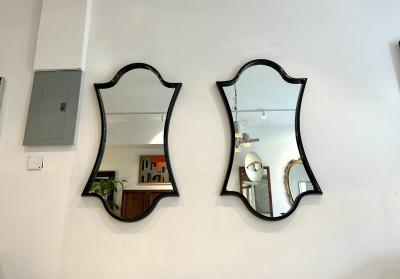 Pair of Gloss Lacquered Wood Wall Mirrors