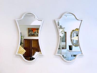 Pair of Gloss Lacquered Wood Wall Mirrors