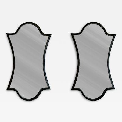 Pair of Gloss Lacquered Wood Wall Mirrors