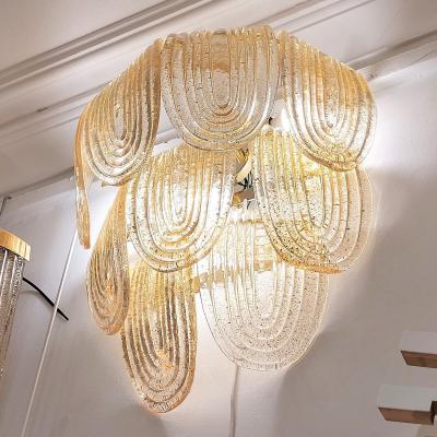 Pair of Golden Art Deco style Murano Glass Sconces