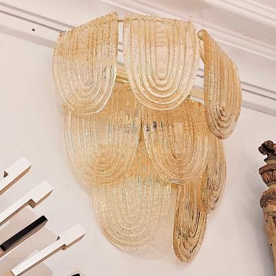 Pair of Golden Art Deco style Murano Glass Sconces