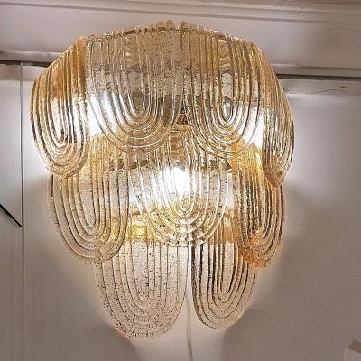 Pair of Golden Art Deco style Murano Glass Sconces
