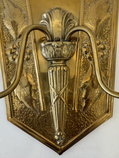 Pair of Golden Swedish Grace 1920s Wall Lights