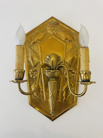 Pair of Golden Swedish Grace 1920s Wall Lights