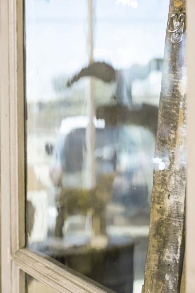 Pair of Grand Scale Arched Glass Paneled Double Doors