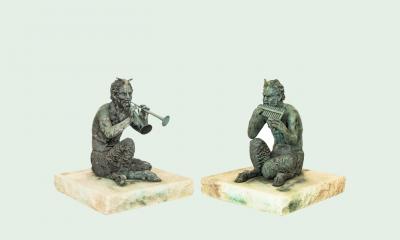 Pair of Grand Tour Italian Late 19th Century Bronze Fauns