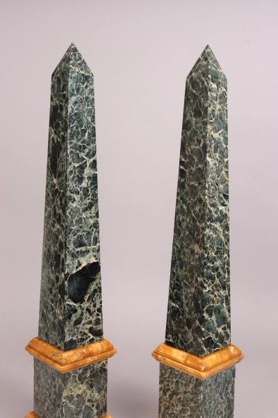 Pair of Grand Tour Marble Obelisks Mid 19th c 