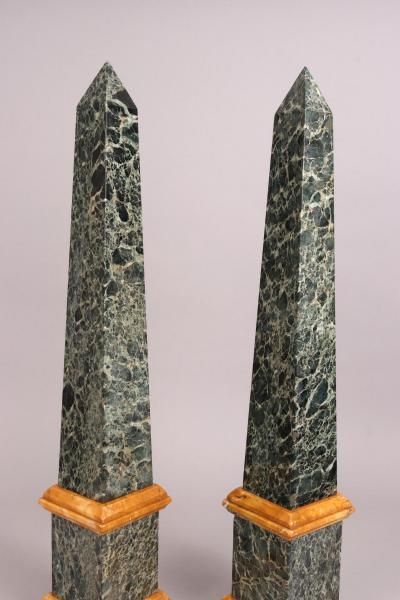 Pair of Grand Tour Marble Obelisks Mid 19th c 