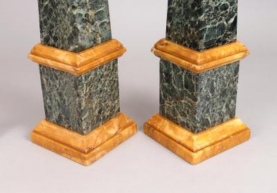Pair of Grand Tour Marble Obelisks Mid 19th c 