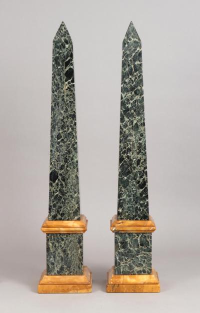 Pair of Grand Tour Marble Obelisks Mid 19th c 