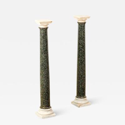 Pair of Grand Tour Porphyry Columns Circa 1860