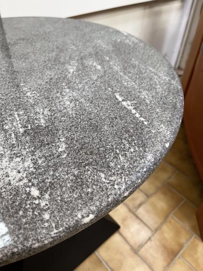 Pair of Gray Granite and Brass Side Tables Italy 1980s