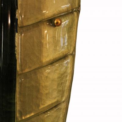 Pair of Green Murano Glass Leaf Wall Sconces Italy 1990s