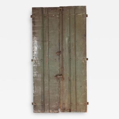 Pair of Green Painted Spanish Shutters