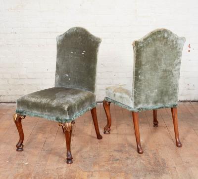 Pair of Green Velvet Chairs