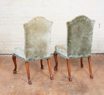 Pair of Green Velvet Chairs
