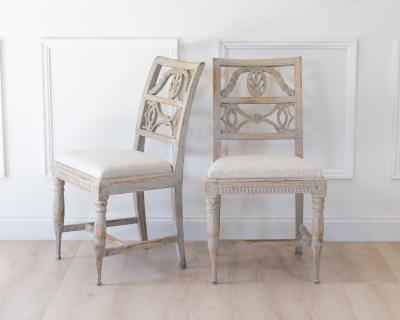 Pair of Gustavian Chairs Lindome Late 18th Century