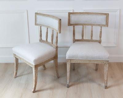 Pair of Gustavian Klismos Chairs in Original Paint circa 1800