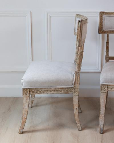 Pair of Gustavian Klismos Chairs in Original Paint circa 1800