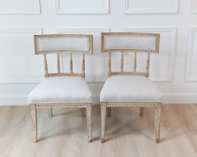 Pair of Gustavian Klismos Chairs in Original Paint circa 1800