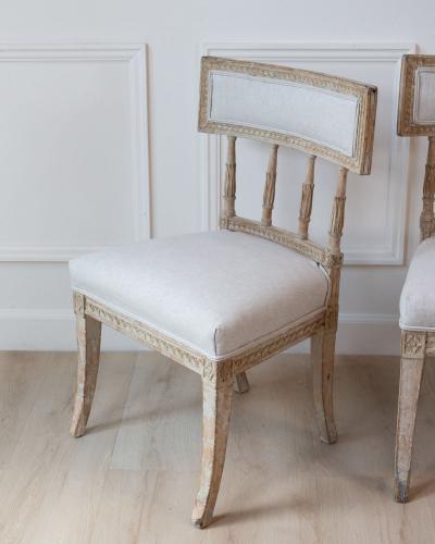 Pair of Gustavian Klismos Chairs in Original Paint circa 1800