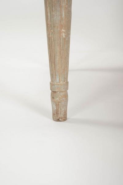 Pair of Gustavian Light Gray Painted Stools