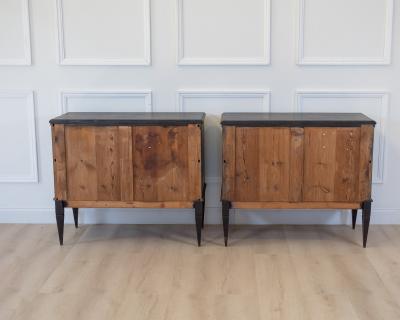 Pair of Gustavian Style Chests in black Paint circa 1890