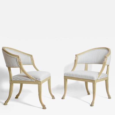 Pair of Gustavian armchairs XIXth c 