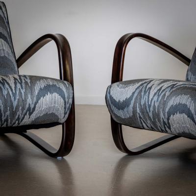Pair of H 269 Lounge Chairs by Jind ich Halabala Czech Republic 1930s