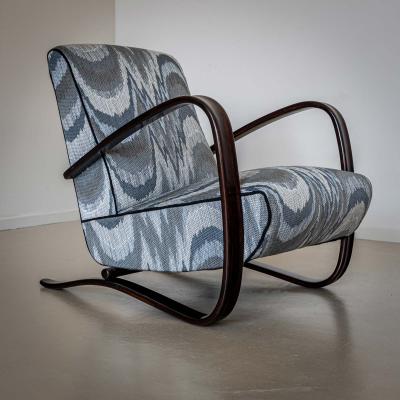 Pair of H 269 Lounge Chairs by Jind ich Halabala Czech Republic 1930s