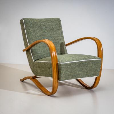 Pair of H 269 Lounge Chairs by Jind ich Halabala Czechia 1930s
