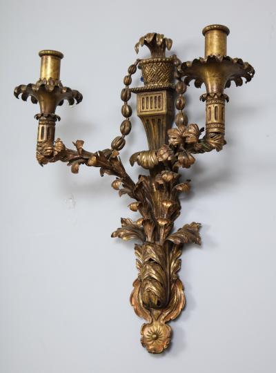 Pair of Hammered Brass Sconces