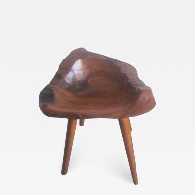 Pair of Hand Carved Mid Century Modern Craftsman Stools Slipper Chairs