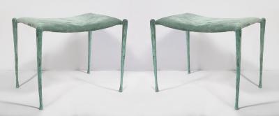 Pair of Hand Made Patinated Bronze Benches