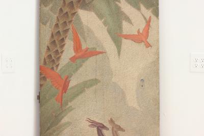 Pair of Hand Painted Gesso Art Deco Doors 1920s France