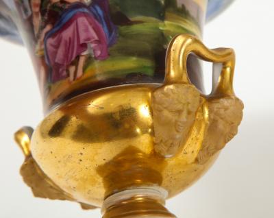 Pair of Hand Painted Porcelain Cache Pots