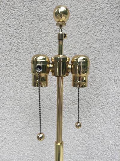Pair of Hansen Style Solid Bronze Standing Lamps