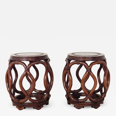 Pair of Hardwood Chinese Stools Late 19th Early 20th Century