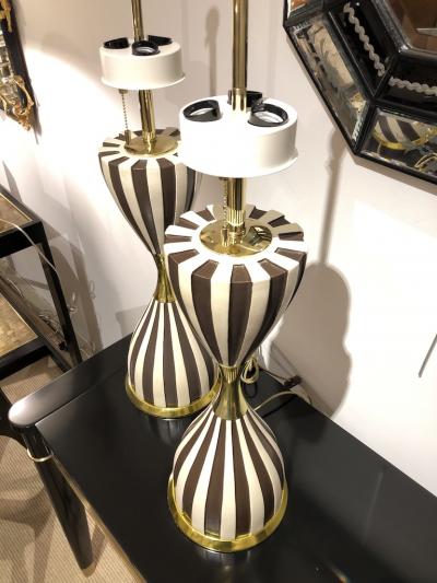 Pair of Harlequin Table Lamps by Gerald Thurston