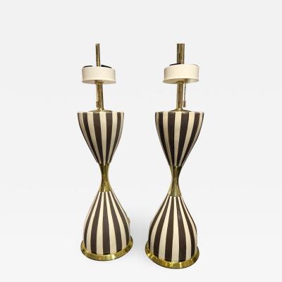 Pair of Harlequin Table Lamps by Gerald Thurston