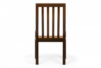 Pair of Harvey Probber American Mid Century Slat Back Wood and Caned Seat Side C