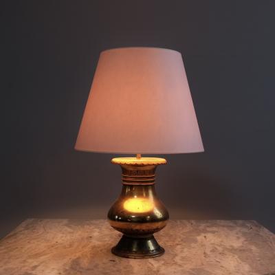 Pair of Heavy 1920s Brass Orientalist Lamps France