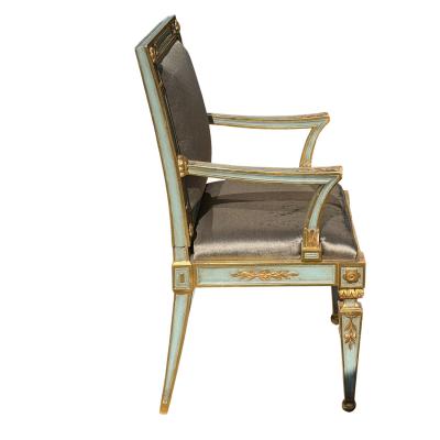 Pair of Hendrix Allardyce Neoclassical Venetian Style Painted Arm Chairs