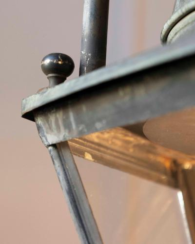 Pair of Hexagonal Copper Lanterns with Domed Tops