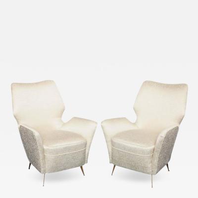 Pair of High Back Armchairs Made in Milan